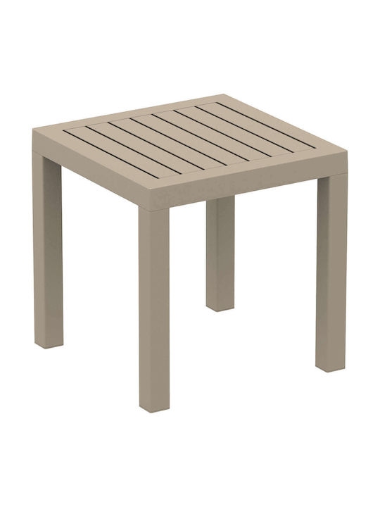 Ocean Auxiliary Outdoor Free Standing Polypropylene Table Taupe 45x45x45cm