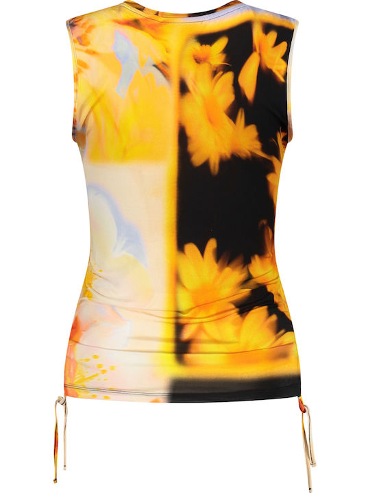 Women's Summer Sleeveless Floral Multicolour Blouse