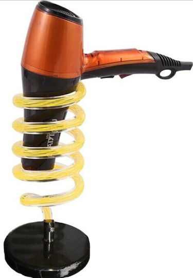 Roza Professional Yellow Spiral Hair Dryer Stand 14.5cm – Tabletop Hair Dryer Stand Salon & Bathroom