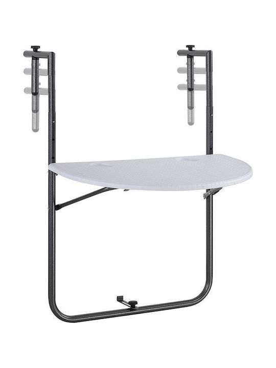 Auxiliary Outdoor Foldable Metal Table White 60x64x83.5cm
