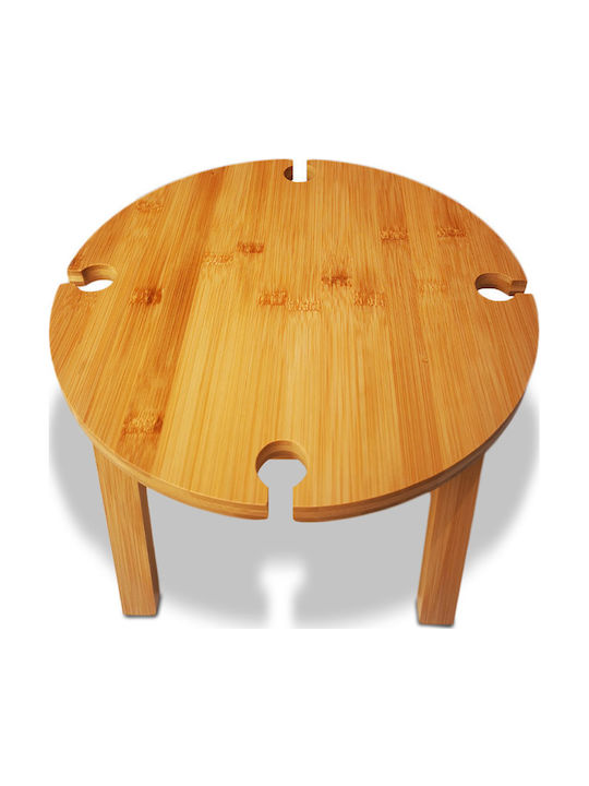 Outdoor Dinner Foldable Wood Table Brown 30x30x15cm