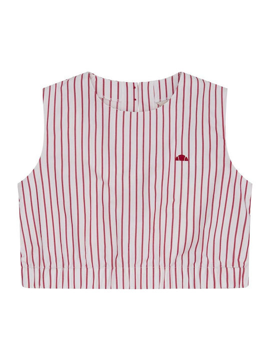 Resort Stripe Sarzana Γυναικεία Μπλούζα Βαμβακερή Αμάνικη Ριγέ Λευκή
