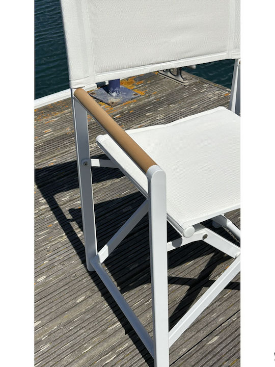 Aluminum Director Chair White
