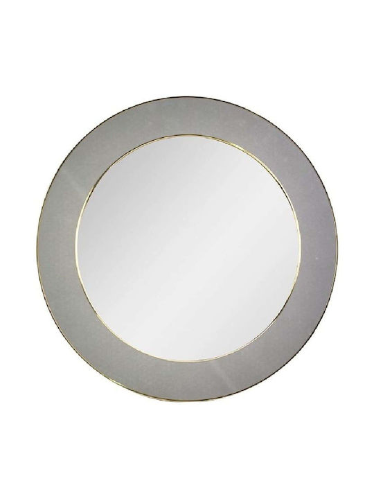 Espiel Wandspiegel mit Gray Stoff Rahmen Durchmesser 60cm 1Stück