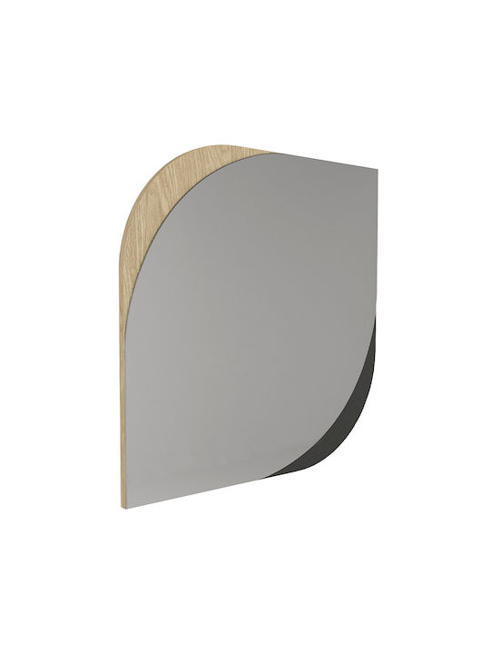 Megapap Lava Wall Mirror with Gray Wooden Frame 70x70cm 1pcs