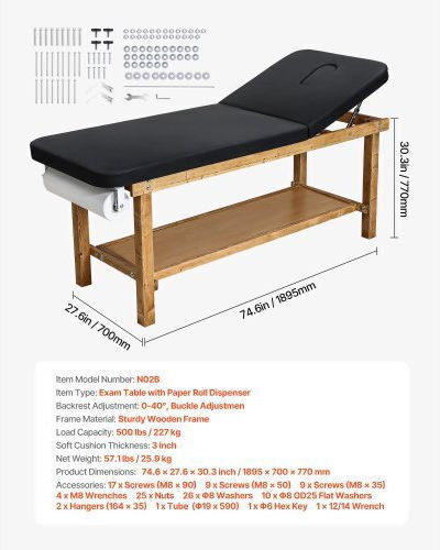 Vevor Holz Physiotherapie-Bett