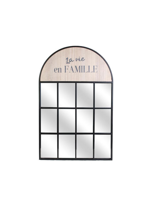 The Home Deco Factory Като Огледало за Стена с Черен Металик Рамка 95x61.5см 1бр