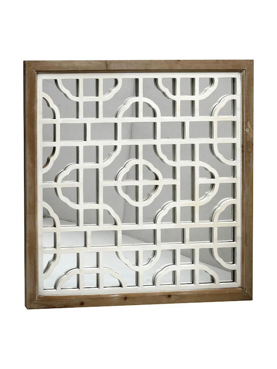 Espiel Wandspiegel mit Braun Hölzernes Rahmen 64x64cm 1Stück