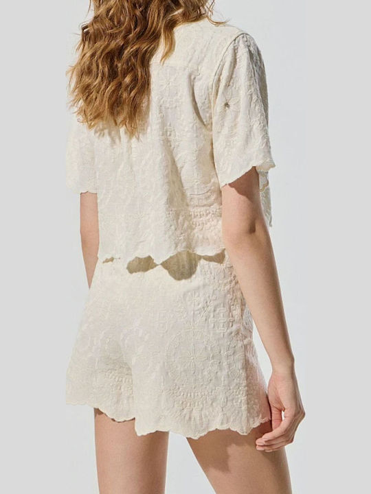 Women's High Waist Shorts Ivory