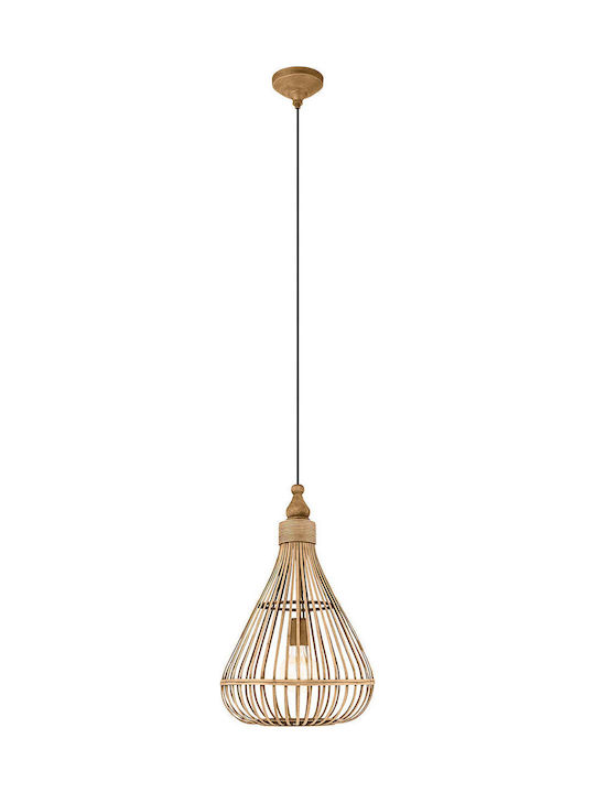 Eglo Amsfield Pendant Light Brown with Socket E27 35x110x110cm
