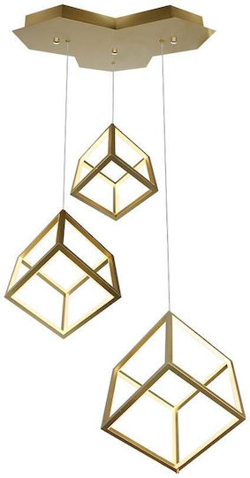 V-TAC Designer LED Κρεμαστό Φωτιστικό Χρυσό 50x150εκ.