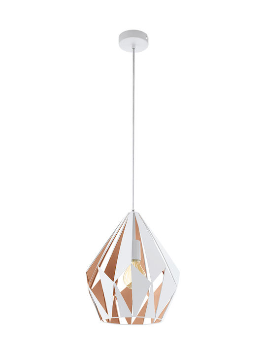 Eglo Carlton 1 Pendant Light Rose Gold with Socket E27 31x110x110cm