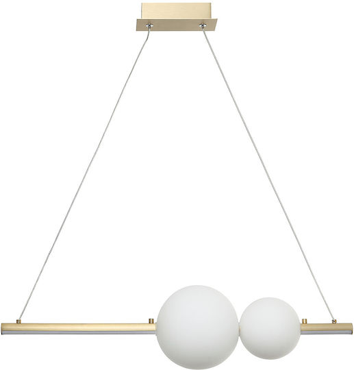 Zambelis Lights LED Κρεμαστό Φωτιστικό Χρυσό 62x15x210εκ.