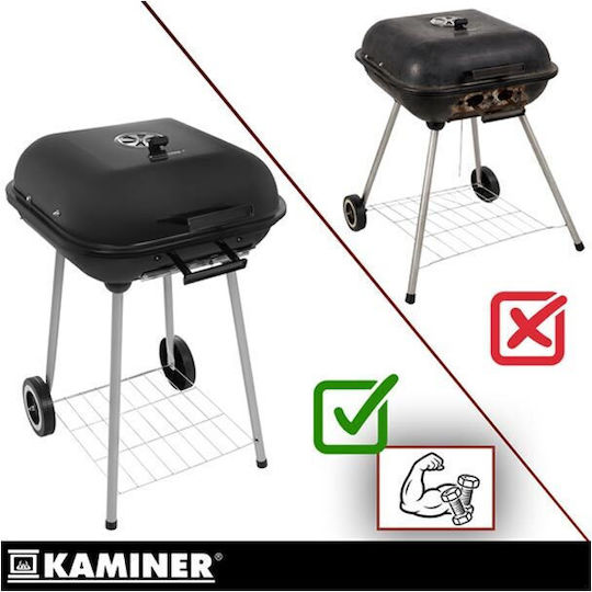 Kaminer Rostfreier Stahl Tragbarer Holzkohlegrill Mit einem Deckel 38.5x38.5cm