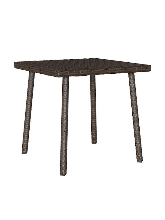 Sitting Room Outdoor Free Standing Rattan Table Brown 40x40x37cm