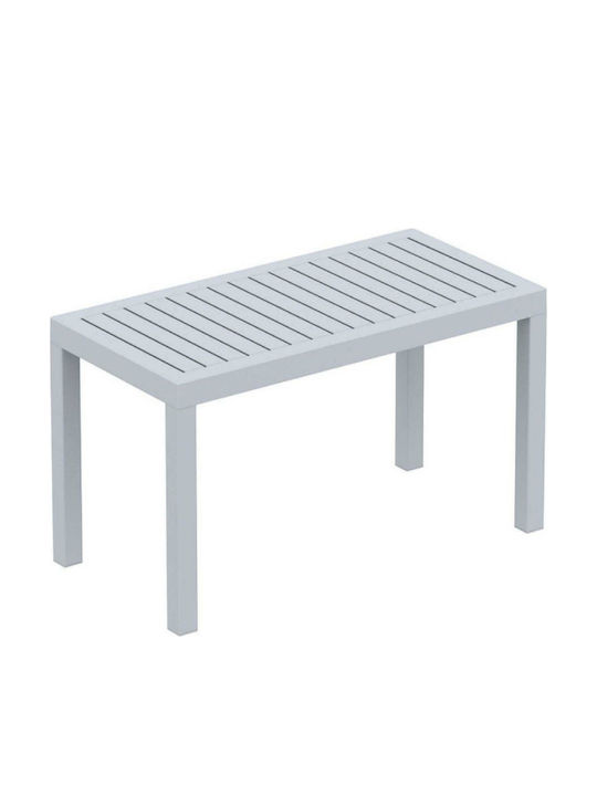 Garten- und Terrassentisch für kleine Räume aus Polypropylen Ocean Silver Grau 90x45x45cm