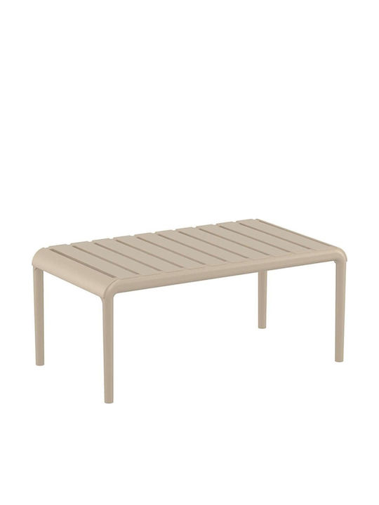 Sitting Room Table for Small Spaces Made of Polypropylene Paris Taupe 90x50x40cm