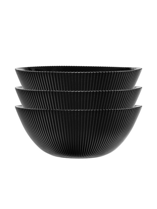 Kadax Kadax Servierschalen Rund Glas Schwarz mit Durchmesser 15,2 cm 3 Stück