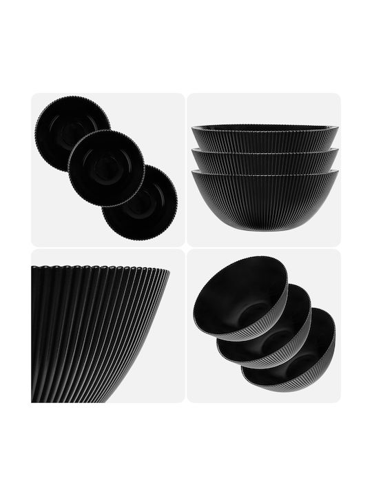 Kadax Kadax Servierschalen Rund Glas Schwarz mit Durchmesser 15,2 cm 3 Stück