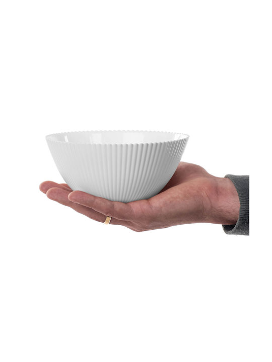 Kadax Boluri De Servire Rotunde Din Sticlă Albe Cu Diametru 15.2cm 3 Bucăți