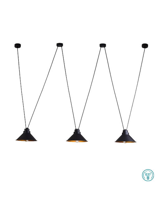 Nowodvorski Perm Pendant Light Black Bell with Socket E27 25cm