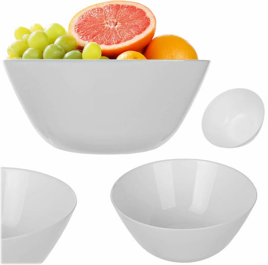 Kadax Round White Glass Serving Bowl with Diameter 18cm