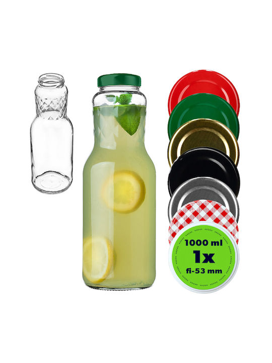 Kadax Sticlă De Apă Din Sticlă Cu Capac Șurub Transparent 1000ml