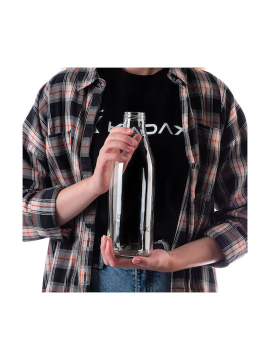 Kadax Sticlă De Apă Din Sticlă Cu Capac Șurub Transparent 1000ml