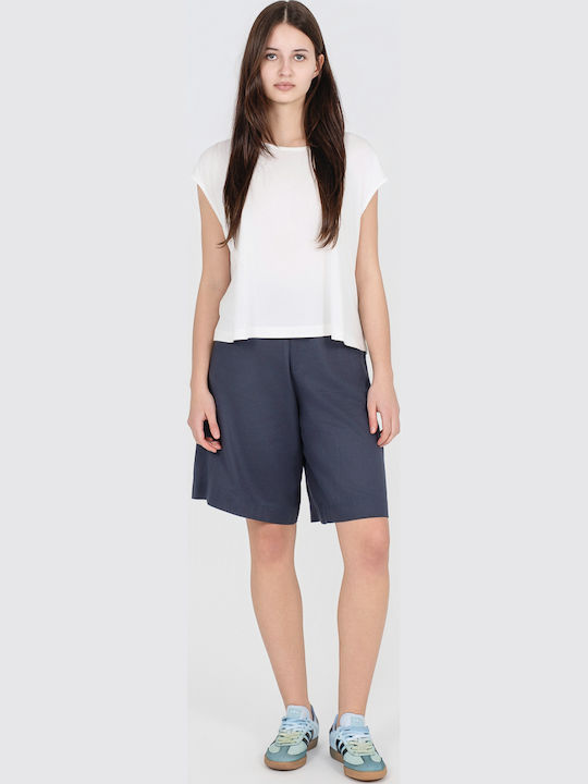 Γυναικείο Crop Top Κοντομάνικο Off White