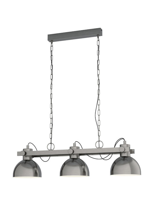 Eglo Lubenham Hängelampe Silber Schiene mit Fassung E27 90x110x110cm.
