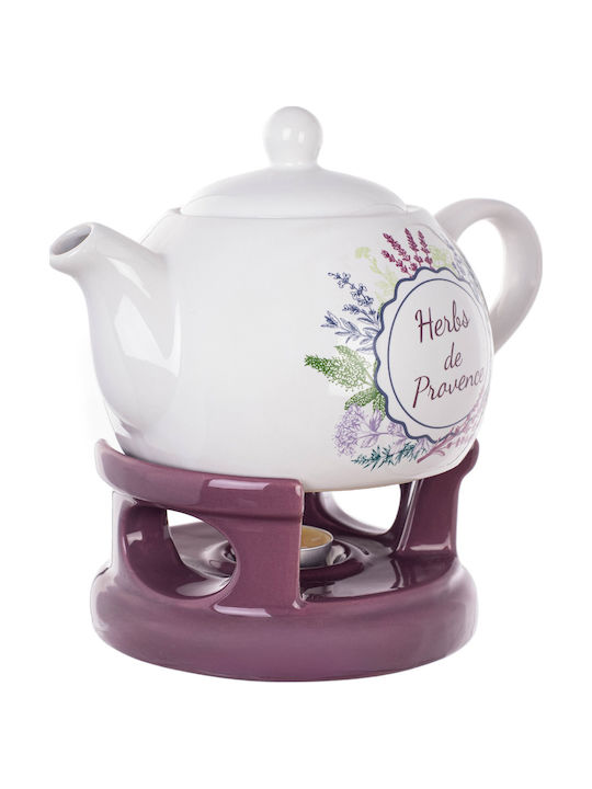 Kadax Сет Чайник Керамичен Бял 1000ml 15 Броя