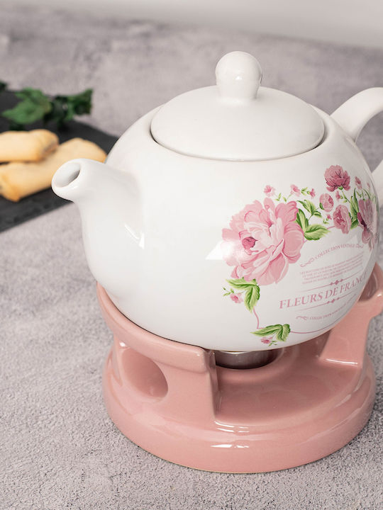 Kadax Ceramic Pink Teapot 1000ml