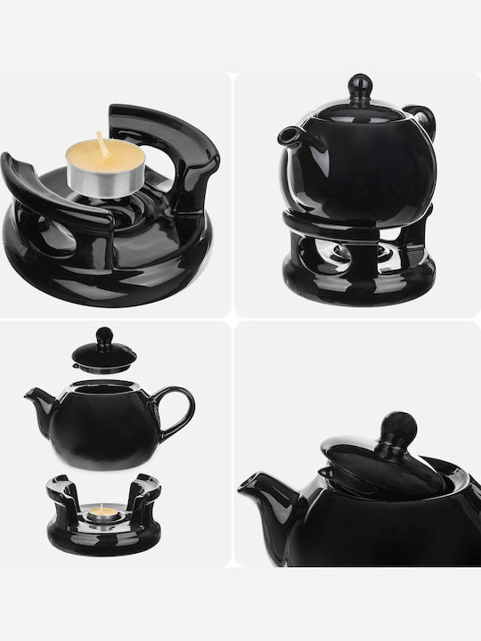Kadax Ceramic Black Teapot 1000ml