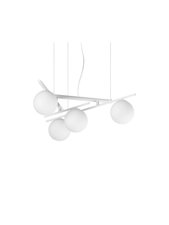 Ideal Lux Sp4 Κρεμαστό Φωτιστικό Λευκό 62x62εκ.