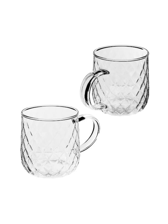 Kadax Glass Transparent Mug 350ml 2 Pieces