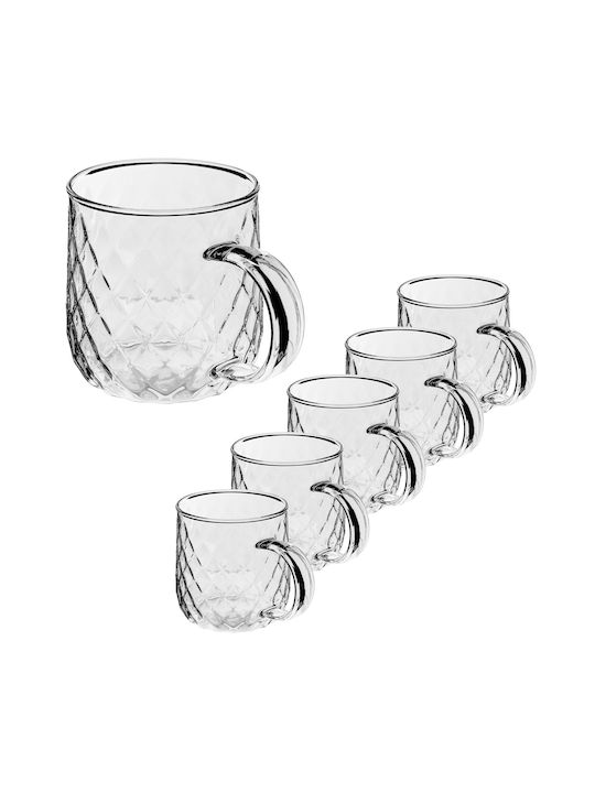 Kadax Glass Transparent Mug 350ml 6 Pieces