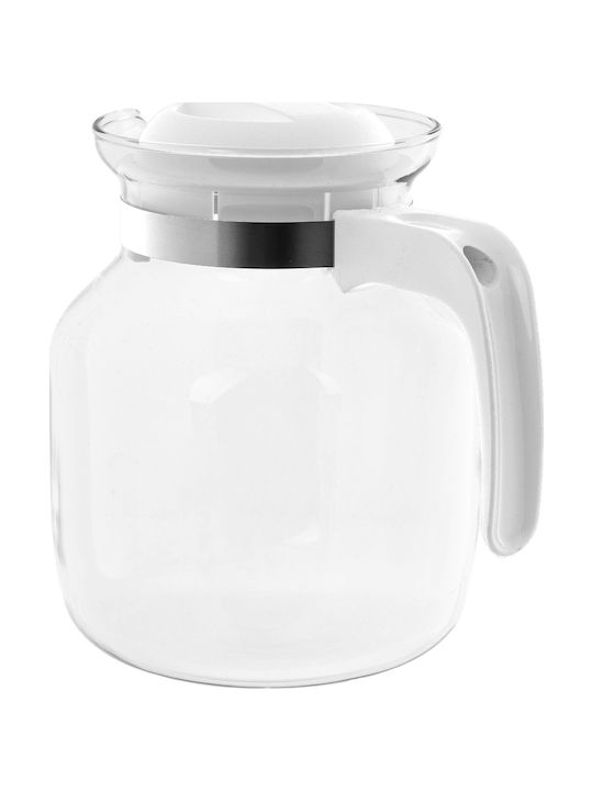 Kadax Τσαγιέρα Γυάλινη Λευκή 1500ml