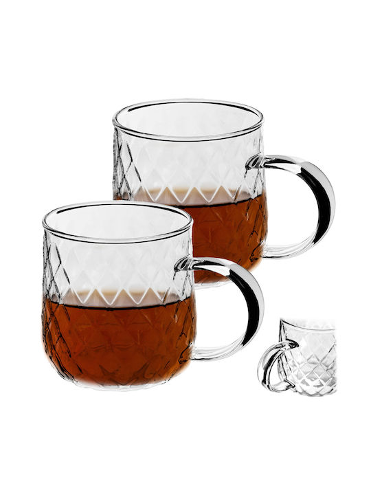 Kadax Glass Transparent Mug 350ml 2 Pieces