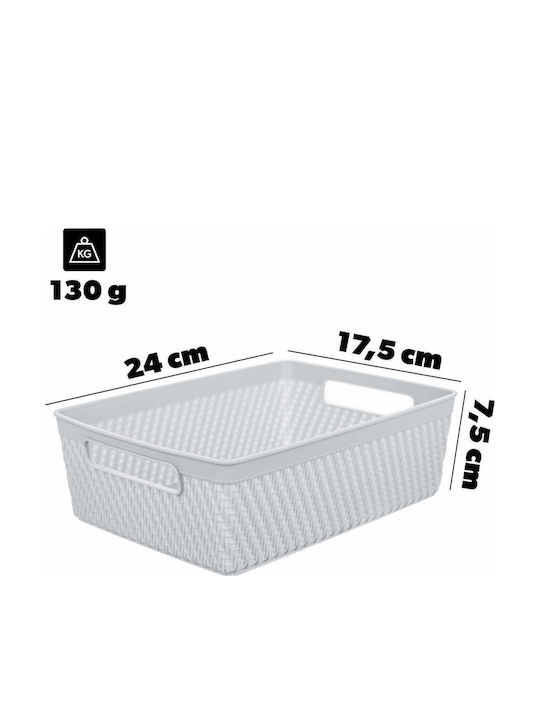 Kadax Кошница За Съхранение Пластмасова Сива 24x17.5см