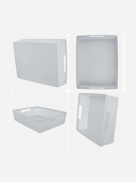 Kadax Plastic Gray Storage Basket 33x26cm