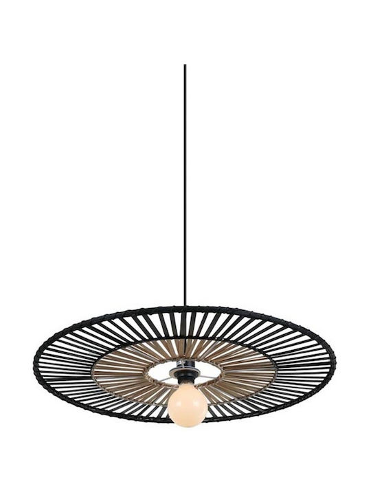 Zambelis Lights Κρεμαστό Φωτιστικό Μαύρο με Ντουί E27 60εκ.