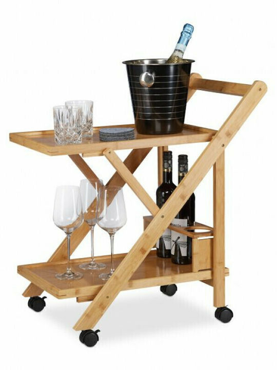 Auxiliary Outdoor Foldable Wood Table Natural 65x40.5x70cm