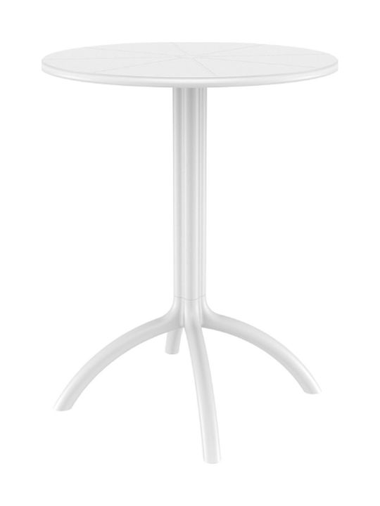 Octopus Outdoor Dinner Free Standing Polypropylene Table White 60x60x75cm