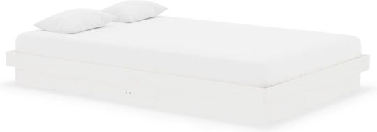 Bett Halb-Doppelbett aus Massivholz Weiß mit Latten für Matratze 120x190cm