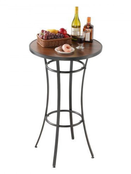 Outdoor Bar Free Standing Metal Table Black 60x60x101cm