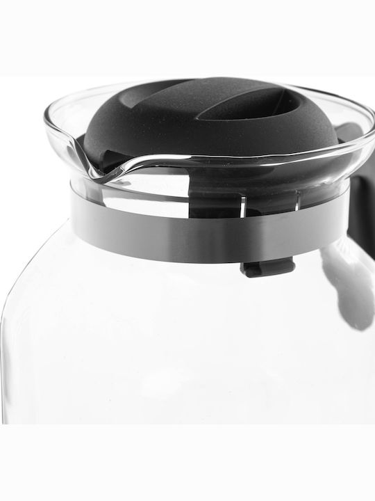 Kadax Τσαγιέρα Γυάλινη Μαύρη 1500ml