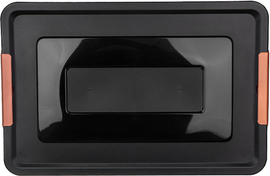 Kadax Cutie De Depozitare Din Plastic Cu Roți Și Capac Negru 40x39cm