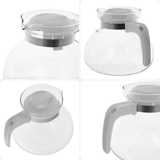 Kadax Ceainic Din Sticlă Alb 1700ml