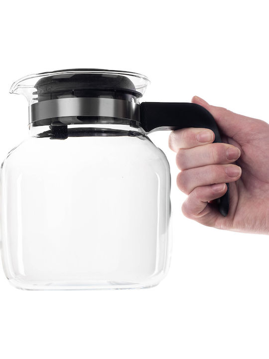 Kadax Τσαγιέρα Γυάλινη Μαύρη 1500ml
