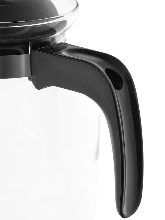 Kadax Τσαγιέρα Γυάλινη Μαύρη 1500ml
